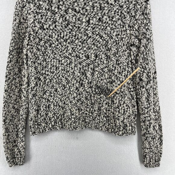 EILEEN FISHER Sweater M Cotton Viscose Slub Melange Chunky Knit Pullover Gray - Picture 9 of 16